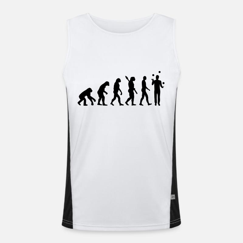 Evolution Juggling - Men's Functional Contrast Tank Top  - white/black
