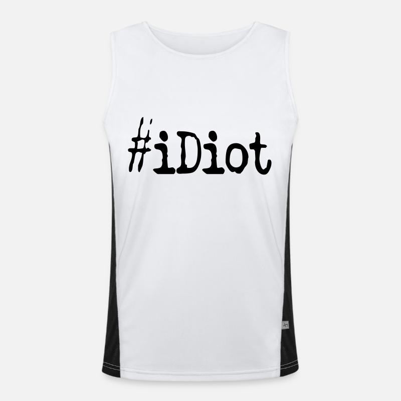 idiot #iDiot Funktionelles Kontrast-Tank Top für Männer 