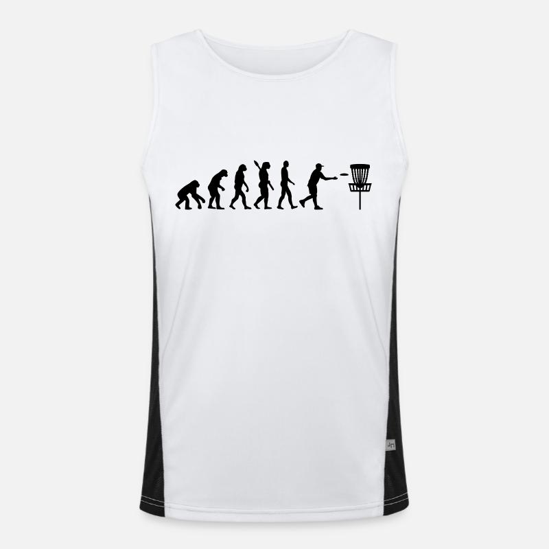 Evolution Disc Golf - Men's Functional Contrast Tank Top  - white/black