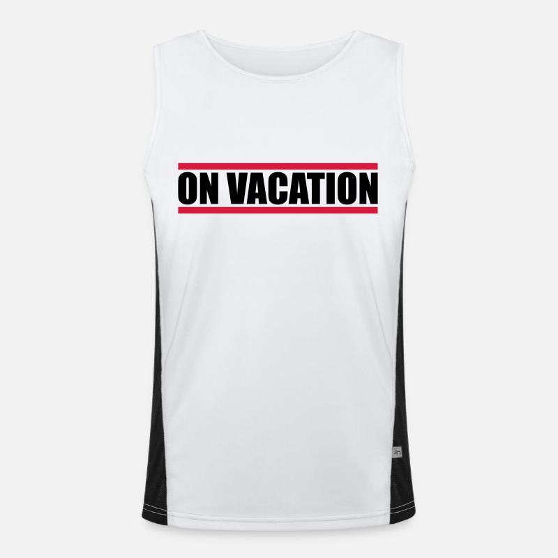 on vacation modus rote balken urlaub ferien spass Funktionelles Kontrast-Tank Top für Männer 