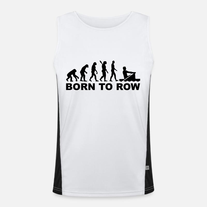 Evolution Rowing - Men's Functional Contrast Tank Top  - white/black