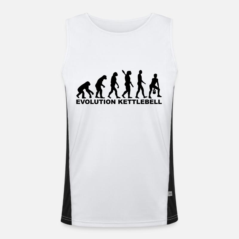 Evolution Kettlebell - Men's Functional Contrast Tank Top  - white/black