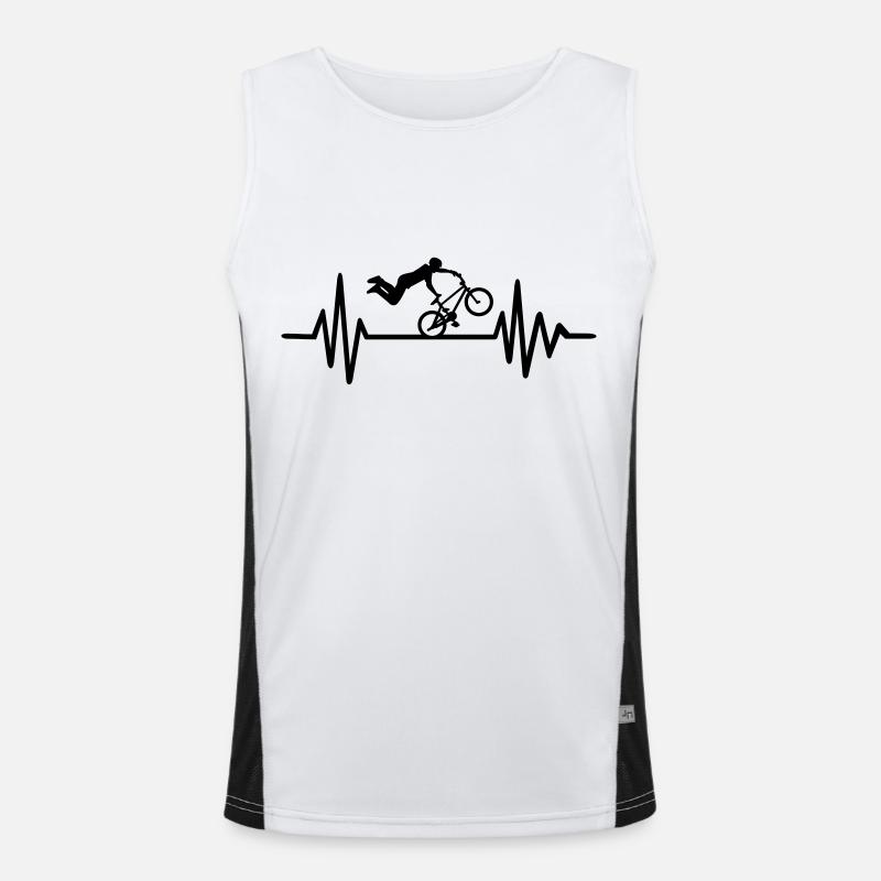 BMX - Men's Functional Contrast Tank Top  - white/black
