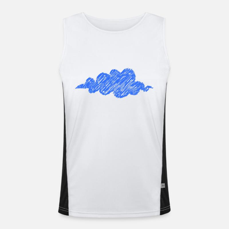 Cloud Blue Scribble Weather Cloud Men's Functional Contrast Tank Top 