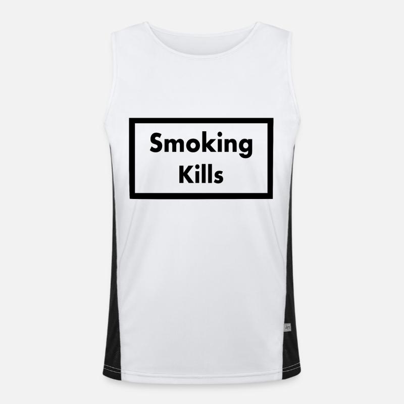 Smoking kills Funktionelles Kontrast-Tank Top für Männer 