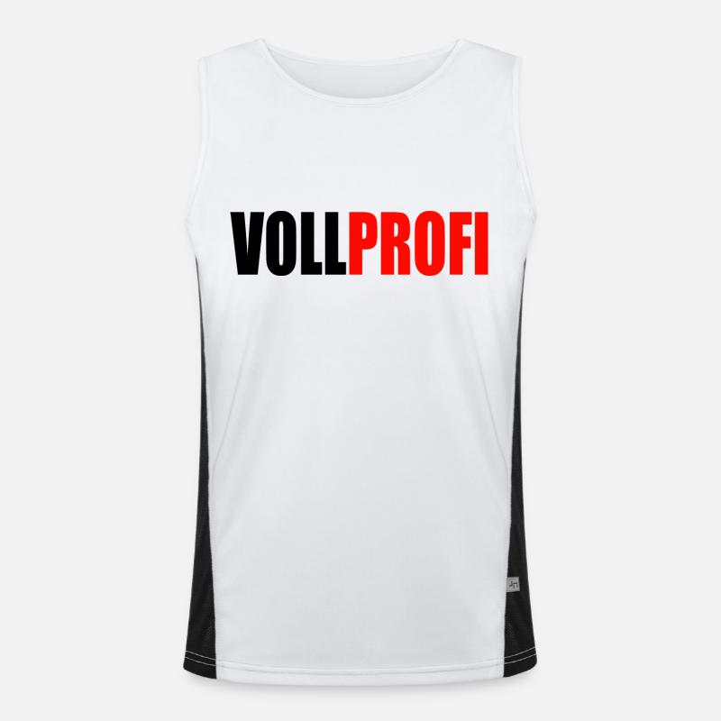 Profi Vollprofi Spruch Humor Geschenk Party Funktionelles Kontrast-Tank Top für Männer 