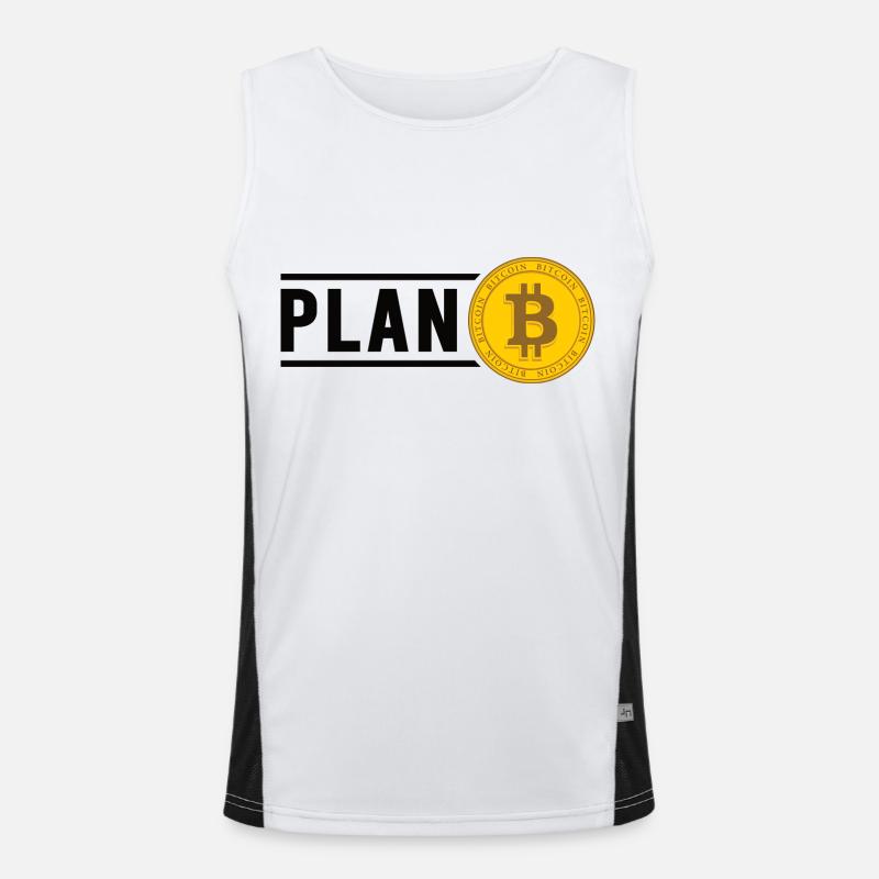 Bitcoin Plan B BTC Satoshi Crypto Hodl Maximalist Men's Functional Contrast Tank Top 