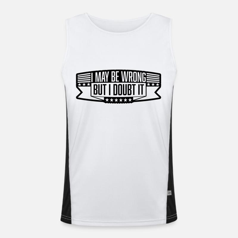 I may be wrong - Men's Functional Contrast Tank Top  - white/black