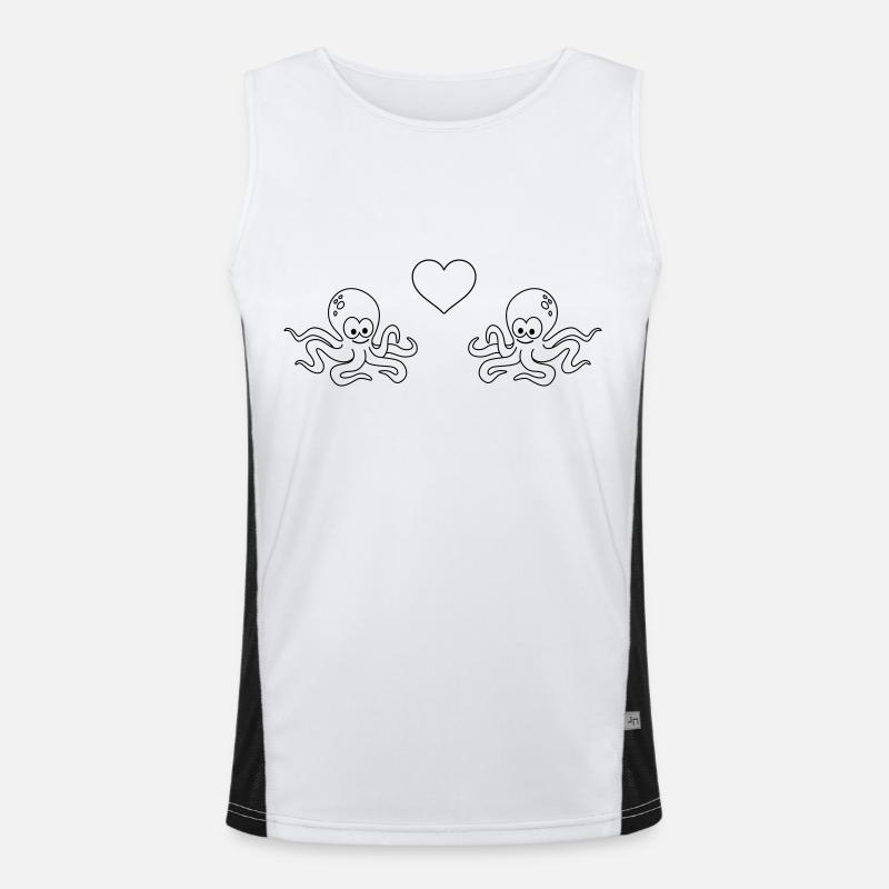 Krake Comic Paar liebe Funktionelles Kontrast-Tank Top für Männer 