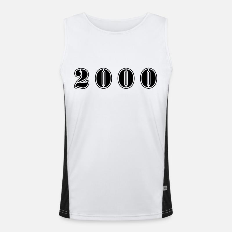 2000th anniversary - Men's Functional Contrast Tank Top  - white/black