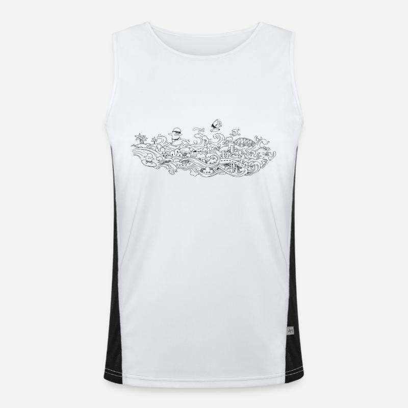 surf everywhere - Men's Functional Contrast Tank Top  - white/black