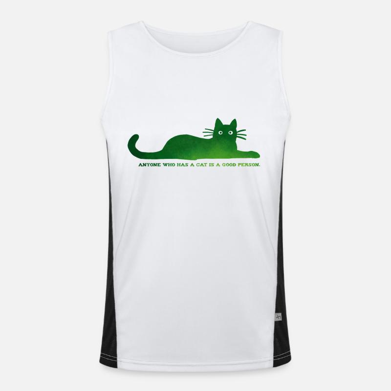Jeder, der eine Katze hat, ist ein guter Mensch Funktionelles Kontrast-Tank Top für Männer 