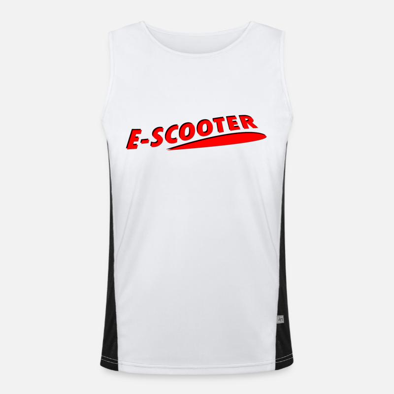 E-Scooter E-Roller Scooter - Men's Functional Contrast Tank Top  - white/black