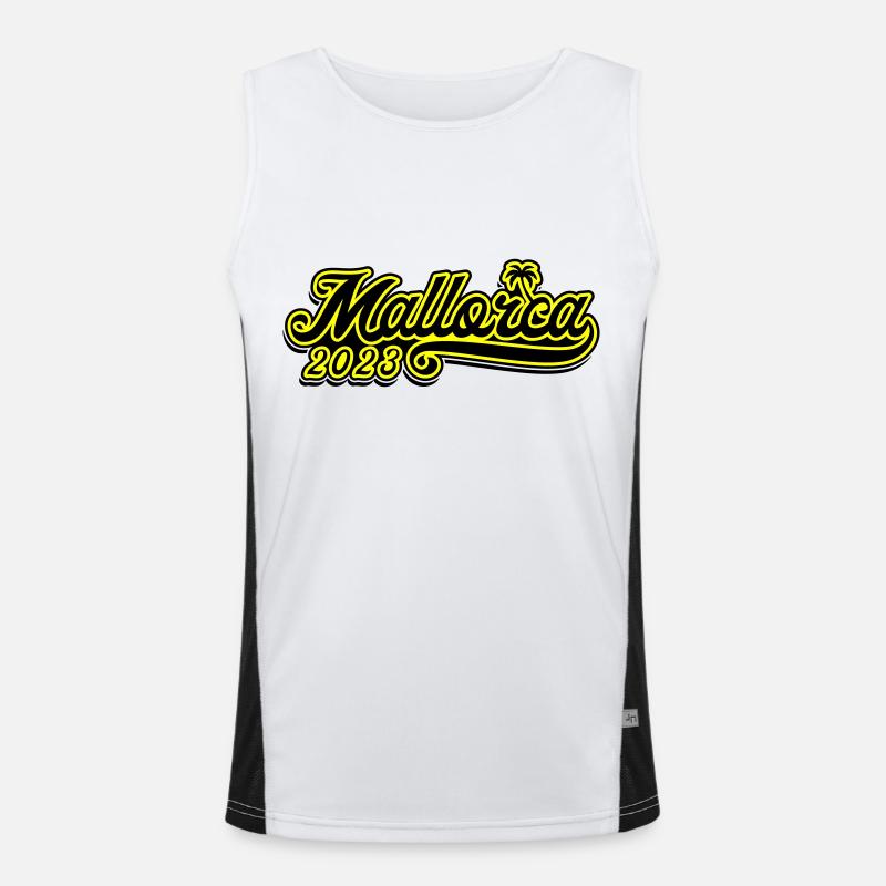 Mallorca 2023 - Men's Functional Contrast Tank Top  - white/black