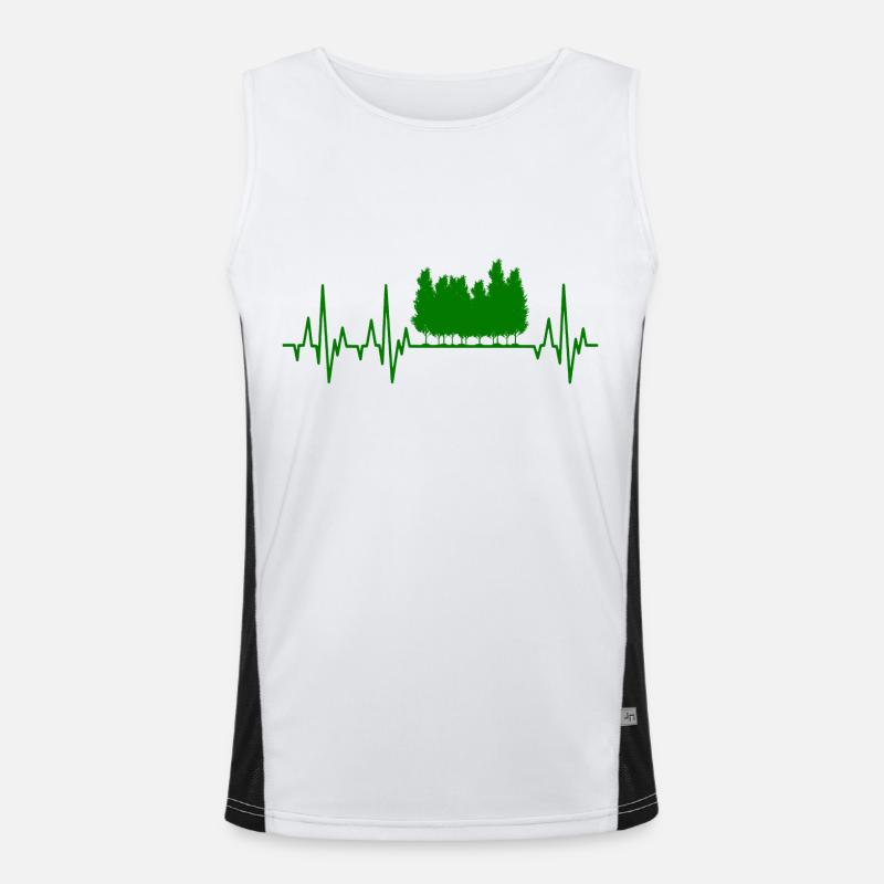 Heartbeat Forest Tree Men's Functional Contrast Tank Top 