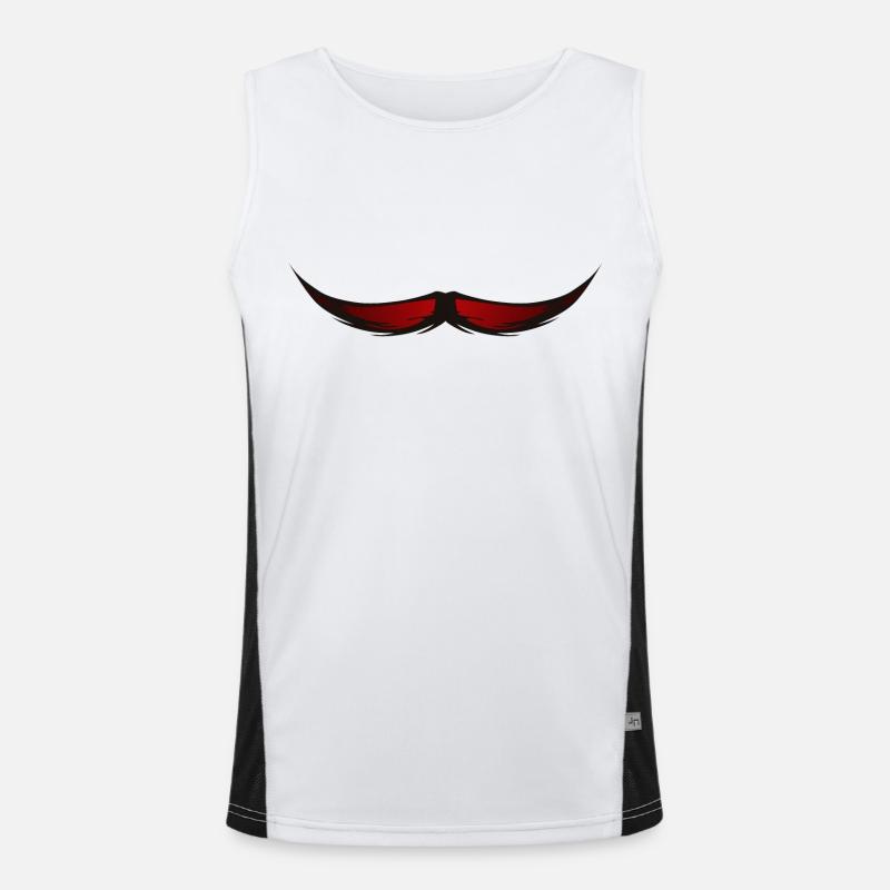 Schnurrbart Schnurrbart Hipster 610 B Funktionelles Kontrast-Tank Top für Männer 