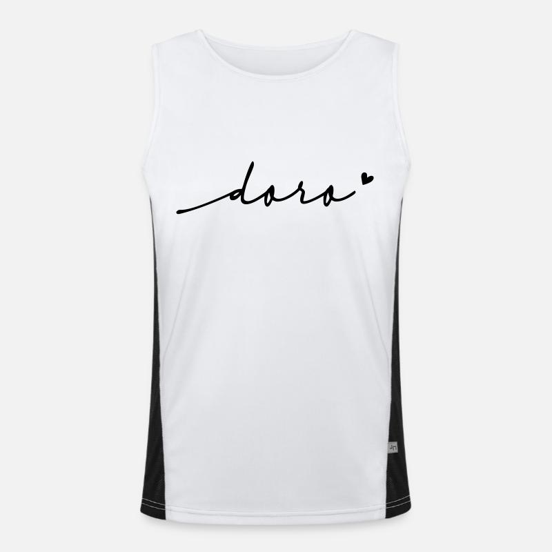 Doro Cursive Name - Men's Functional Contrast Tank Top  - white/black