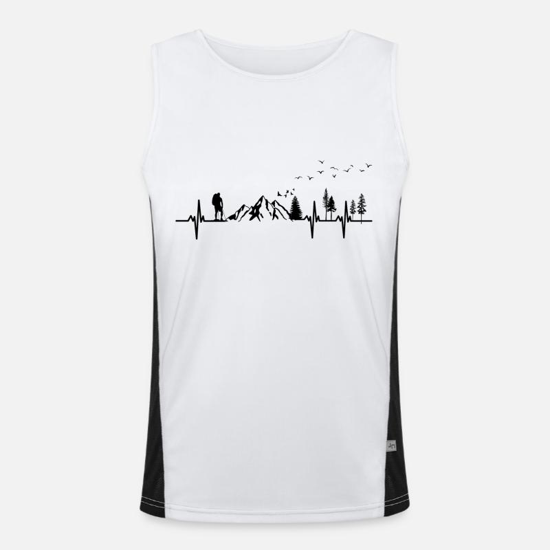 Herzschlag der Berge Funktionelles Kontrast-Tank Top für Männer 