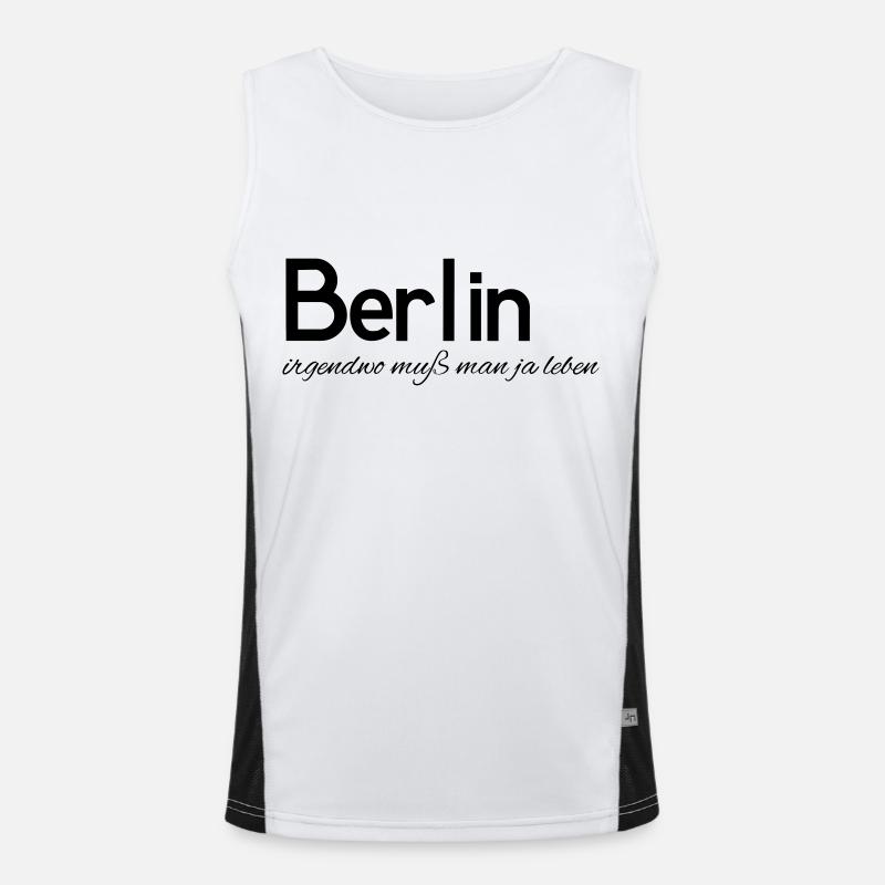 Leben in Berlin Funktionelles Kontrast-Tank Top für Männer 