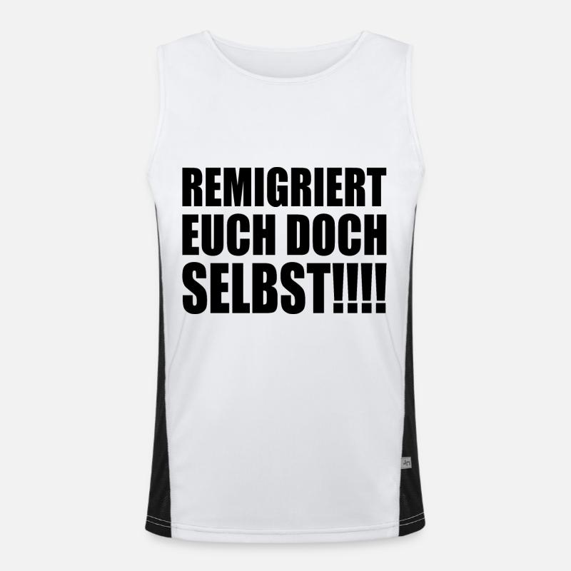 remigriert euch doch selbst Funktionelles Kontrast-Tank Top für Männer 