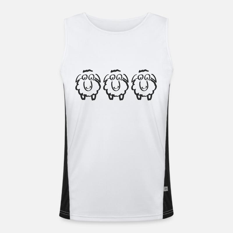 schafe Funktionelles Kontrast-Tank Top für Männer 