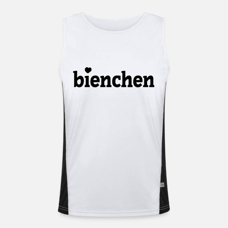 bienchen - Men's Functional Contrast Tank Top  - white/black