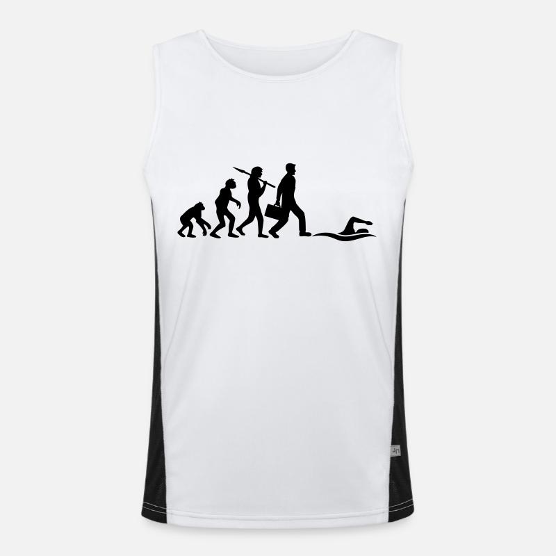evolution entwicklung geboren zum schwimmen logo s Funktionelles Kontrast-Tank Top für Männer 