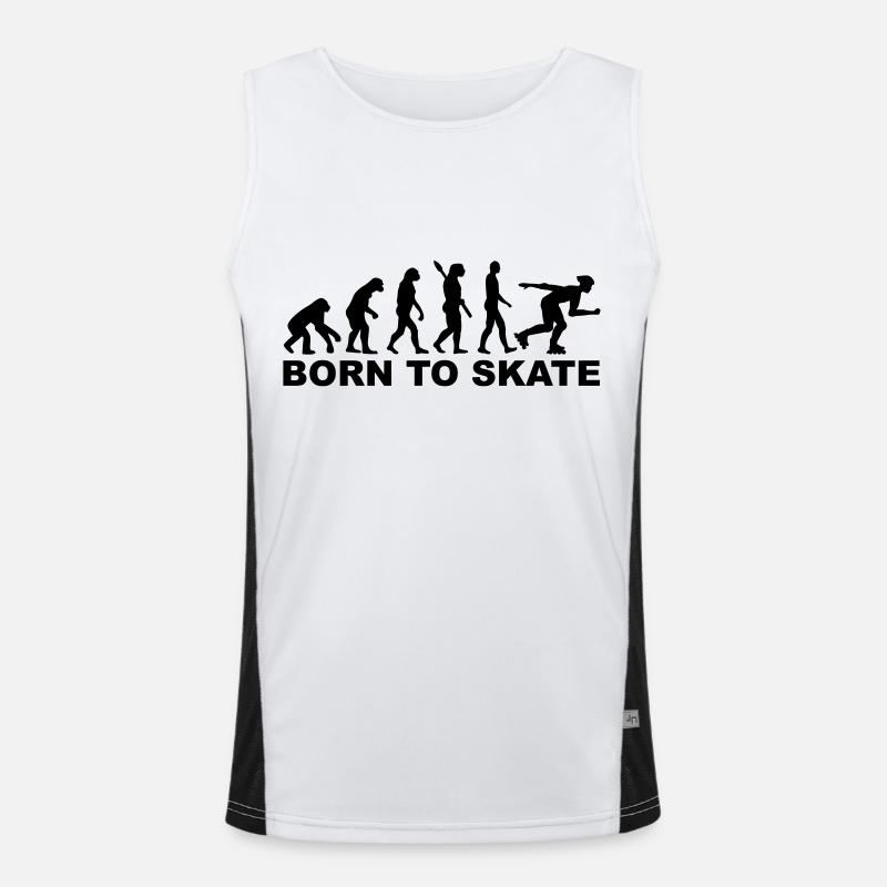 Evolution Inline Skating - Men's Functional Contrast Tank Top  - white/black