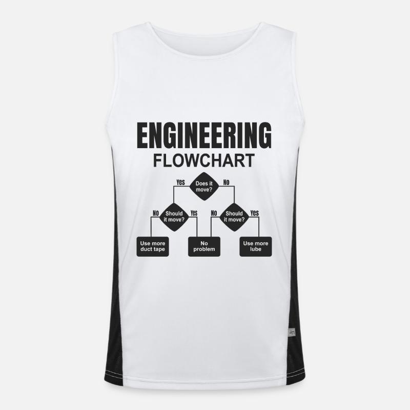 Engineering Flowchart Engineer - Men's Functional Contrast Tank Top  - white/black