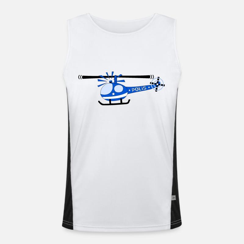 Hubschrauber Polis Kinder Funktionelles Kontrast-Tank Top für Männer 