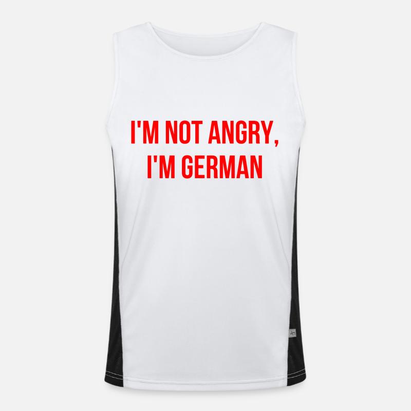 Ich bin nicht wütend ich bin Deutscher Englisch Funktionelles Kontrast-Tank Top für Männer 