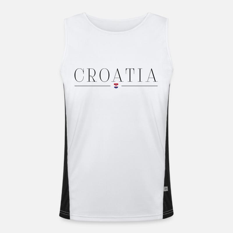 Ich liebe Kroatien Funktionelles Kontrast-Tank Top für Männer 
