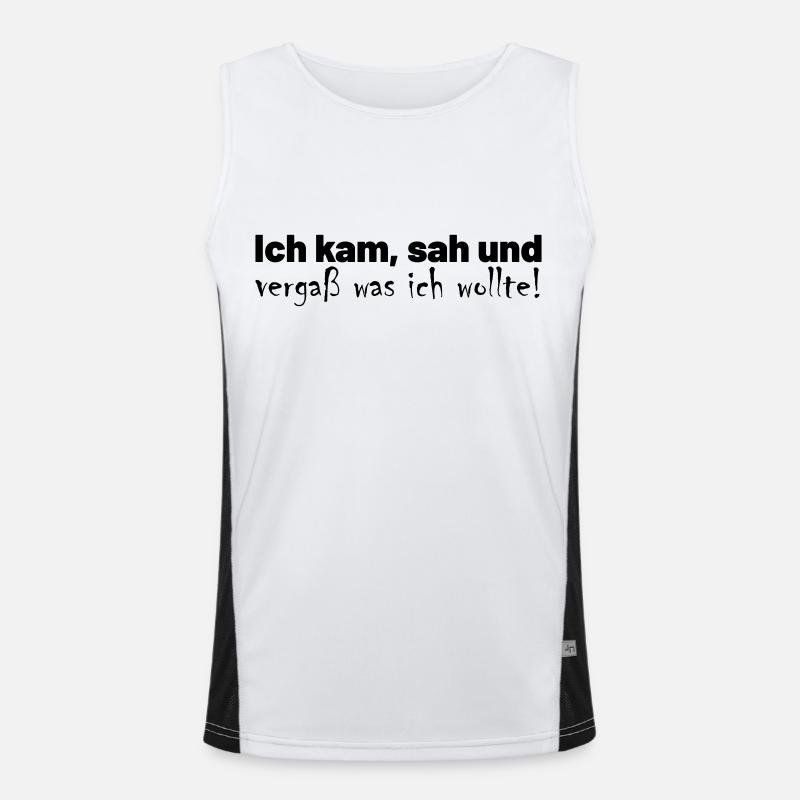 Vergesslichkeit Spruch Funktionelles Kontrast-Tank Top für Männer 