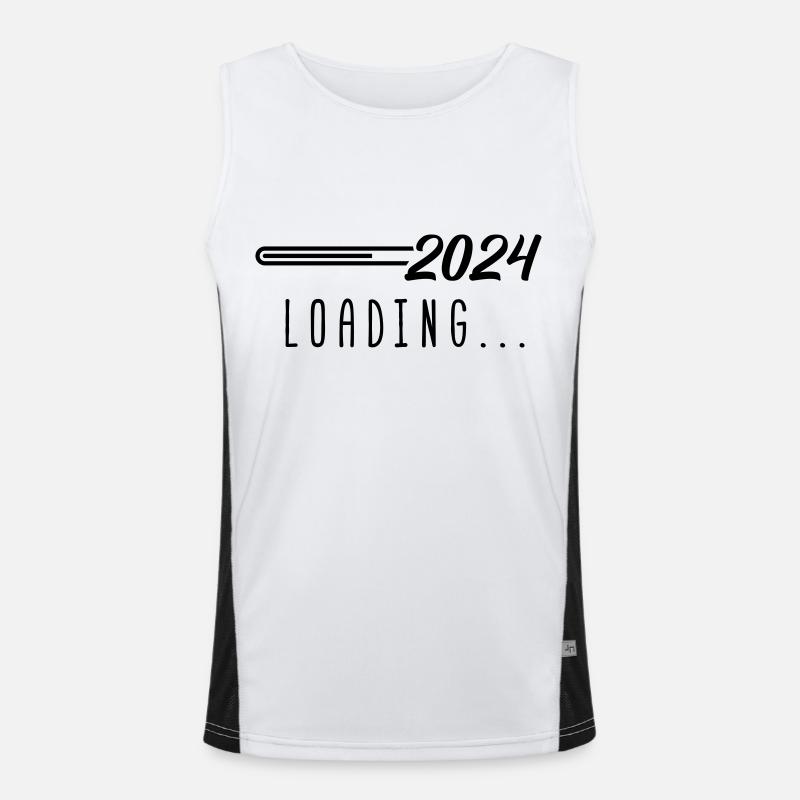 2024 loading - Men's Functional Contrast Tank Top  - white/black