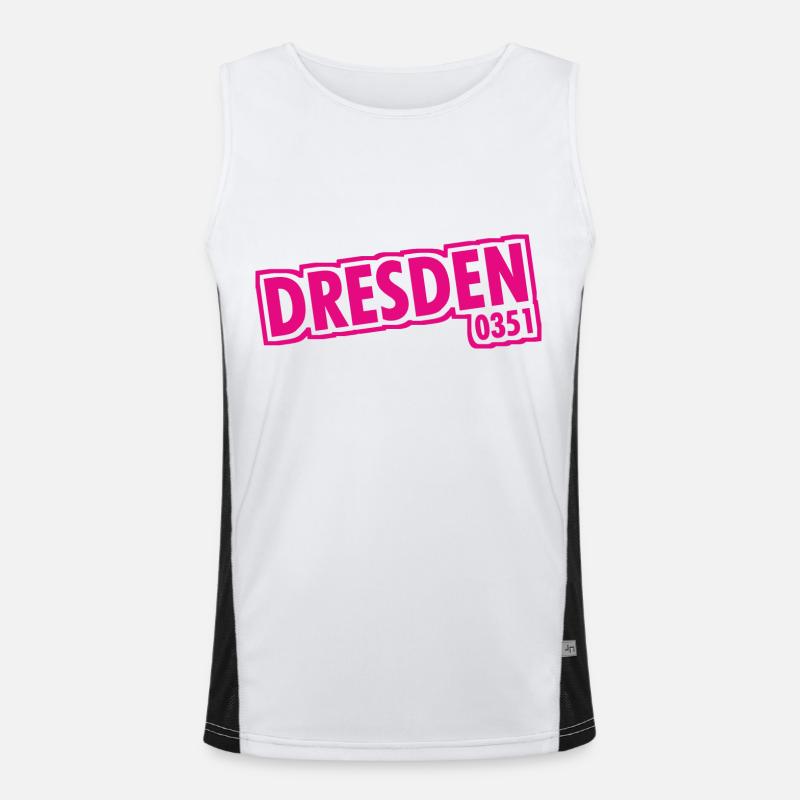 Dresden - 0351 - Area Code - Saxony Men's Functional Contrast Tank Top 