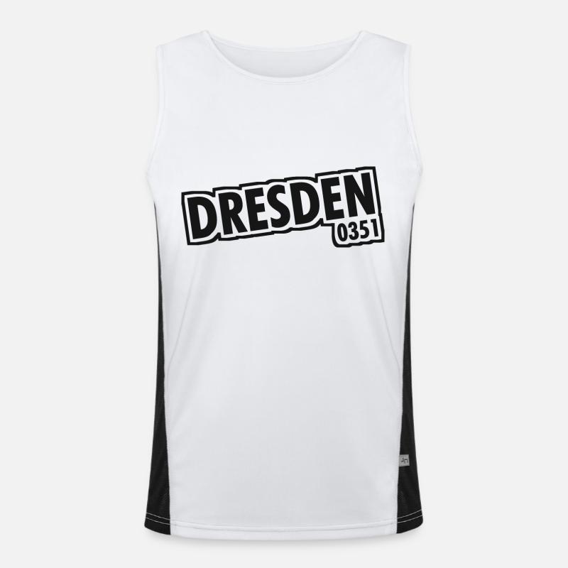 Dresden - 0351 - Area Code - Saxony - Men's Functional Contrast Tank Top  - white/black
