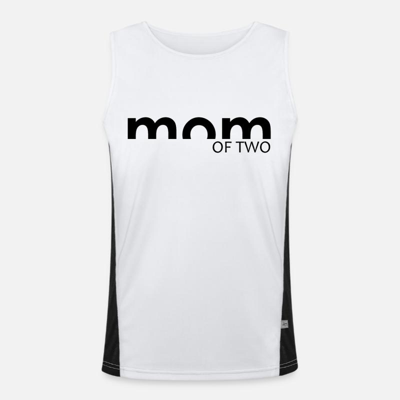 MAMAN - MUTTER von zwei Kindern Funktionelles Kontrast-Tank Top für Männer 