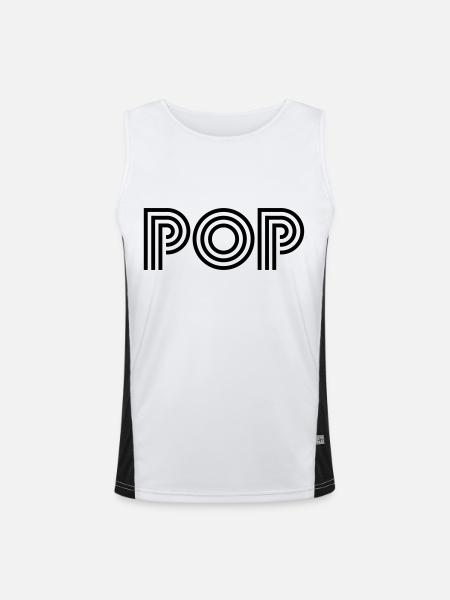 pop - Débardeur respirant contrasté Homme  - blanc/noir - Devant