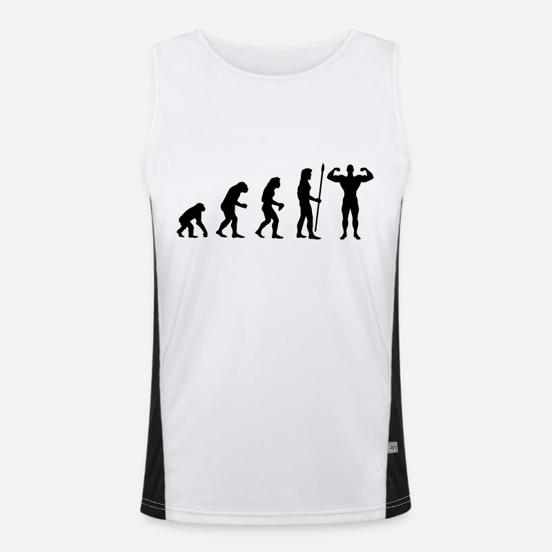 evolution_bodybuilding2 - Men's Functional Contrast Tank Top  - white/black