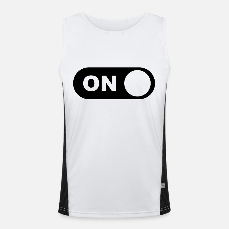 Mode On (Muster) - Men's Functional Contrast Tank Top  - white/black