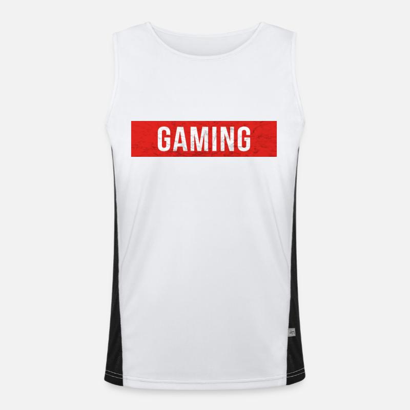 Gaming - Roter Block Scratch Funktionelles Kontrast-Tank Top für Männer 