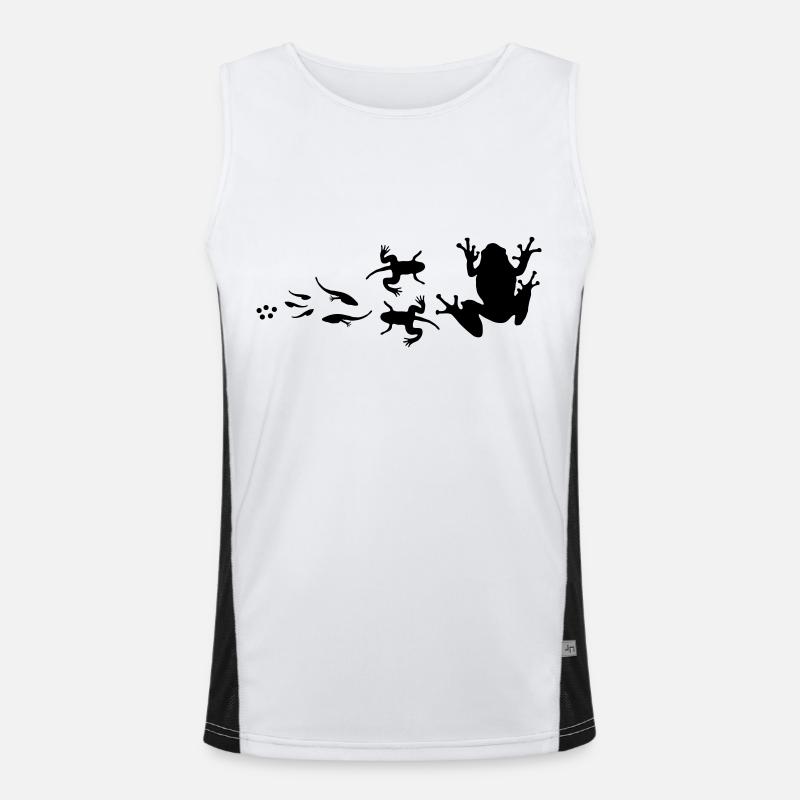 frog_evolution - Men's Functional Contrast Tank Top  - white/black