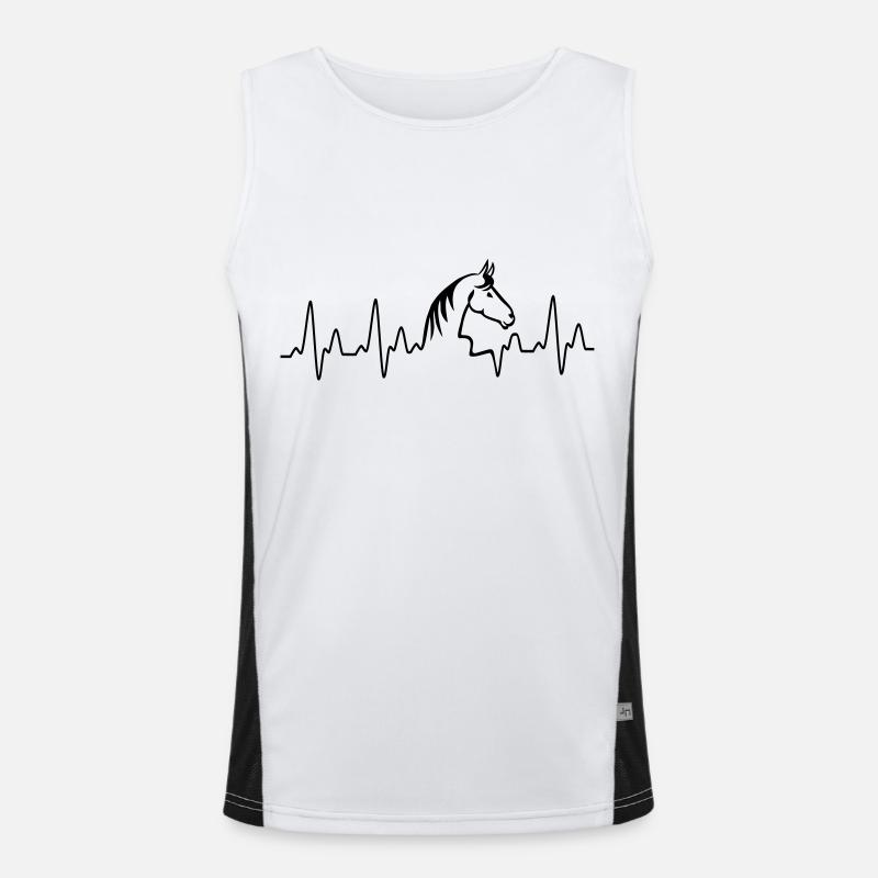 Herzschlag Pferd HD Funktionelles Kontrast-Tank Top für Männer 