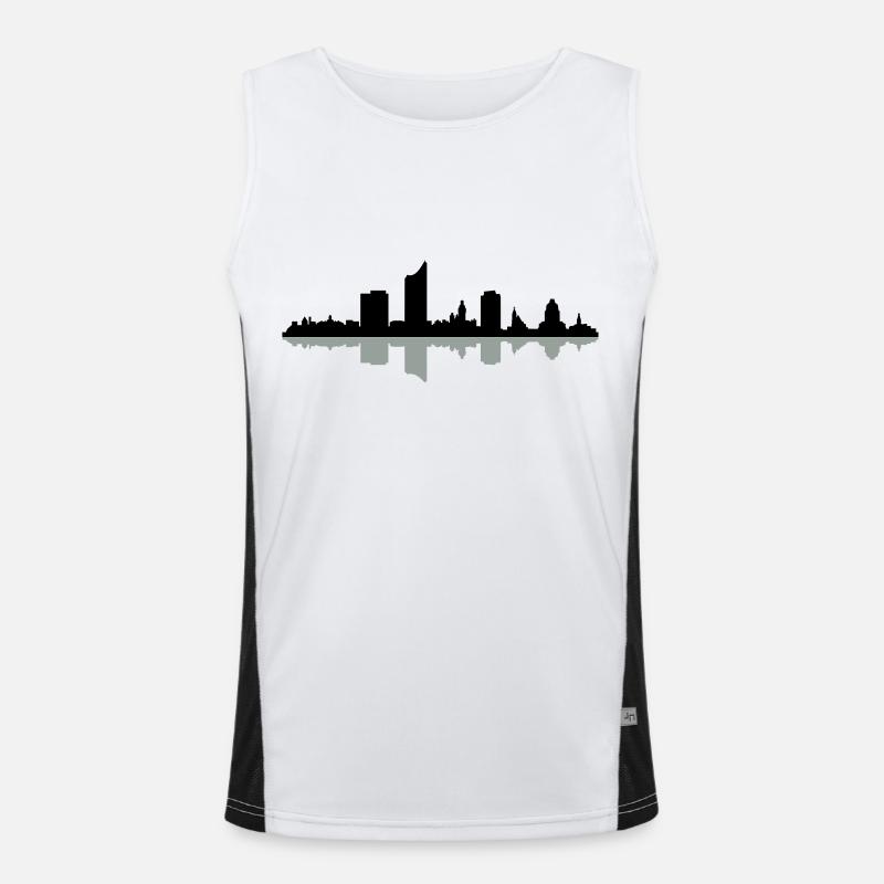 Skyline Leipzig Funktionelles Kontrast-Tank Top für Männer 