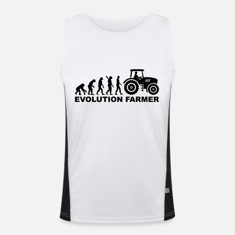 Farmer - Men's Functional Contrast Tank Top  - white/black