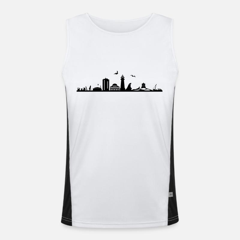 Skyline - Büsum Funktionelles Kontrast-Tank Top für Männer 