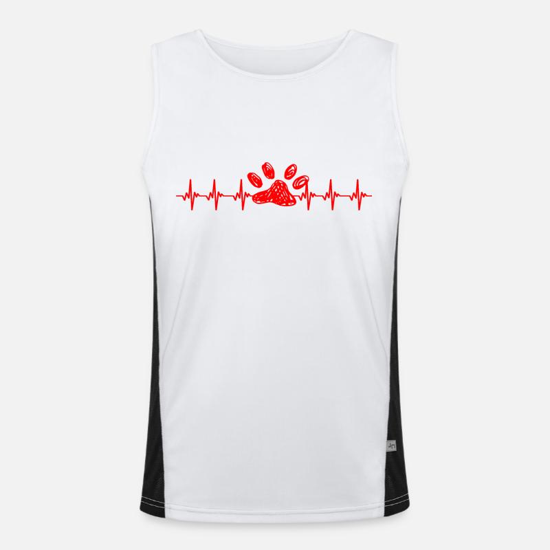 Paw pets paws heartbeat pet Men's Functional Contrast Tank Top 