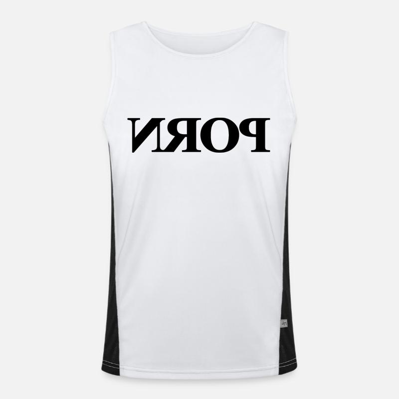 Porn text mirrored Men's Functional Contrast Tank Top 