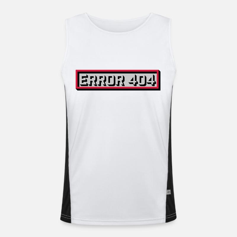 Error 404 Message Computer - Men's Functional Contrast Tank Top  - white/black