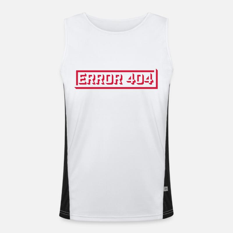 Error 404 Computer Message - Men's Functional Contrast Tank Top  - white/black